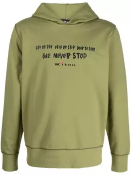 Kiton худи с принтом, зеленый