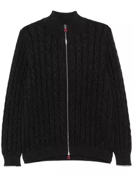 Kiton кардиган фактурной вязки, серый