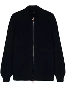 Kiton кардиган на молнии с узором шеврон, синий