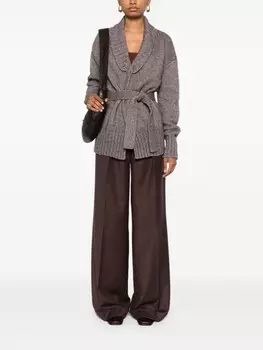 Kiton кардиган с поясом, коричневый