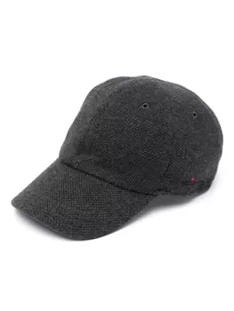 Kiton кашемировая кепка с вышитым логотипом, серый