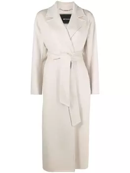 Kiton кашемировое пальто макси с поясом, нейтральный цвет