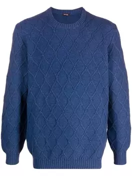 Kiton кашемировый джемпер с узором, синий