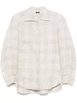 Kiton клетчатая куртка-рубашка, нейтральный