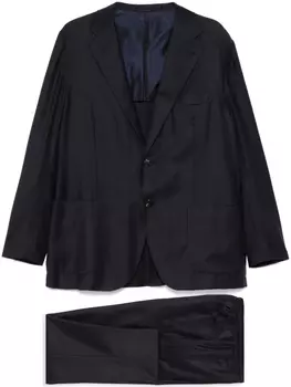 Kiton костюм с однобортным пиджаком, синий
