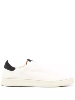 Kiton кожаные слипоны, нейтральный цвет