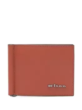 Kiton кожаный картхолдер, коричневый