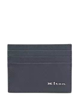Kiton кожаный картхолдер, синий