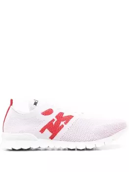 Kiton кроссовки с вышитым логотипом, белый