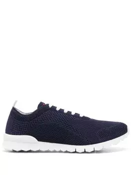 Kiton кроссовки с вышитым логотипом, синий