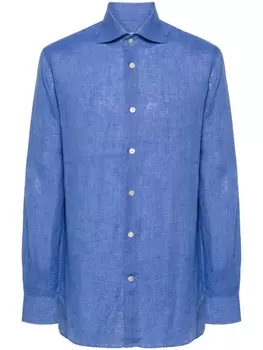 Kiton льняная рубашка, синий