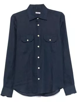 Kiton льняная рубашка, синий