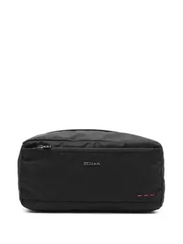 Kiton несессер с логотипом и надписью, черный