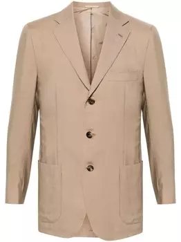 Kiton однобортный пиджак из смесового кашемира, коричневый