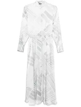 Kiton платье макси с абстрактным принтом, серый