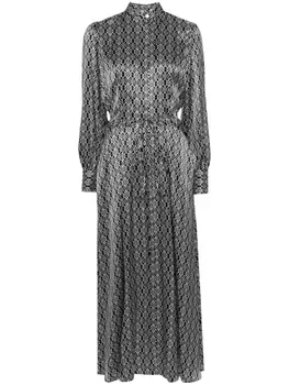 Kiton платье макси с геометричным узором, черный