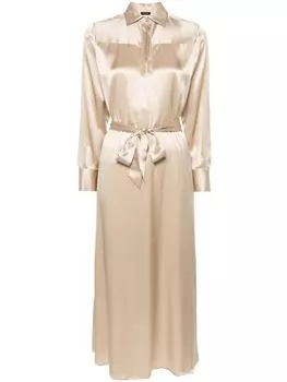 Kiton платье-рубашка с классическим воротником, серый