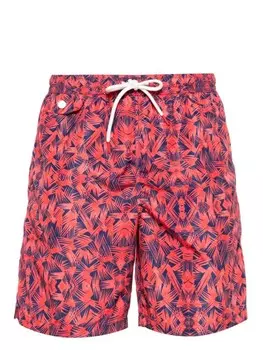 Kiton плавки-шорты с абстрактным принтом, красный