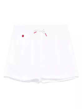 Kiton плавки-шорты с вышитым логотипом, белый