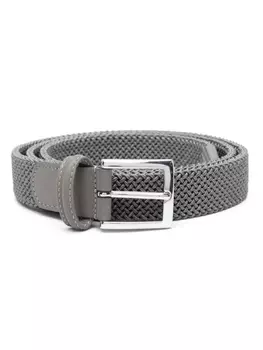 Kiton плетеный ремень с пряжкой, серый