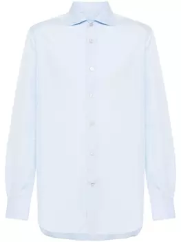 Kiton поплиновая рубашка, синий