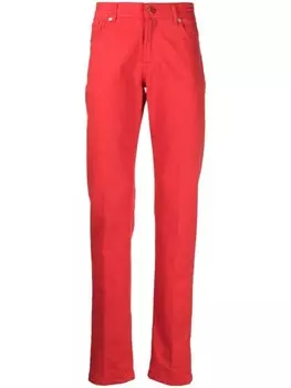 Kiton прямые джинсы, красный