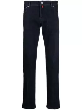 Kiton прямые джинсы средней посадки, синий