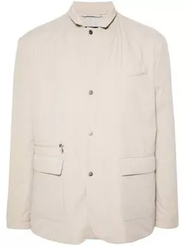 Kiton пуховик с заостренным воротником, серый