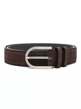 Kiton ремень с пряжкой, коричневый