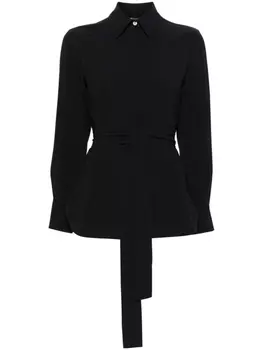 Kiton рубашка из вирджинской шерсти с длинными рукавами, синий