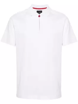 Kiton рубашка-поло пике с полумолнией, белый