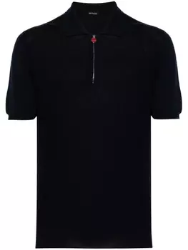 Kiton рубашка поло с узором в ромб, синий