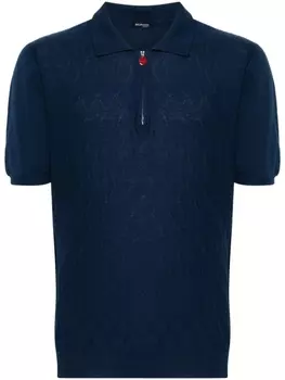 Kiton рубашка поло с узором в ромб, синий