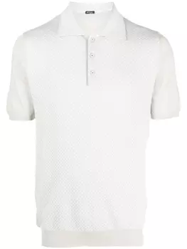 Kiton рубашка поло с узором в ромб, нейтральный цвет