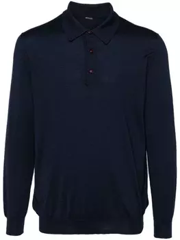 Kiton рубашка поло тонкой вязки, синий