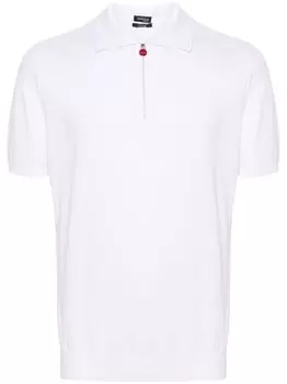 Kiton рубашка поло в рубчик, белый