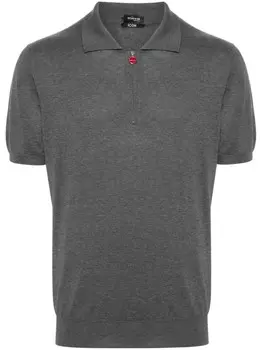 Kiton рубашка поло в рубчик, серый