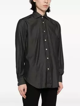 Kiton рубашка с отложным воротником, серый