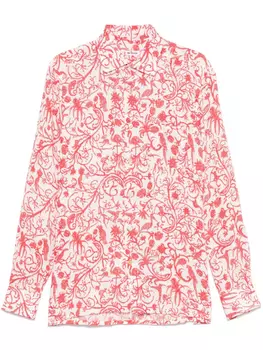 Kiton рубашка с принтом, белый