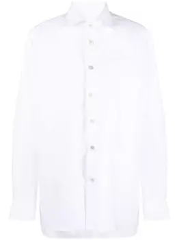 Kiton рубашка с заостренным воротником, белый