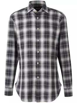 Kiton рубашка в клетку, черный