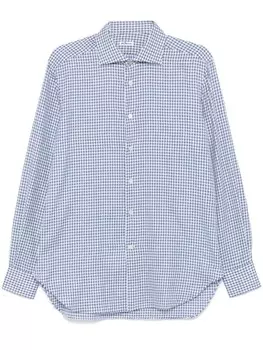 Kiton рубашка в клетку гингем, синий