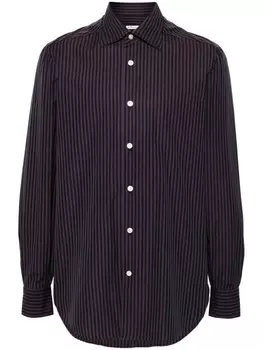 Kiton рубашка в полоску, черный