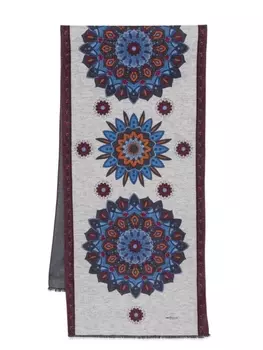 Kiton шарф с принтом, фиолетовый