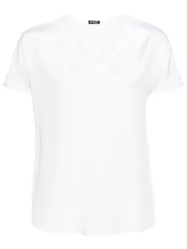 Kiton шелковая футболка с V-образным вырезом, белый