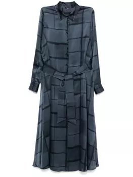 Kiton шелковое платье макси, синий