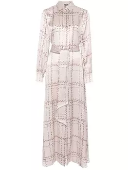 Kiton шелковое платье-рубашка с принтом, розовый