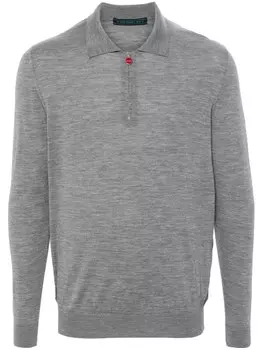 Kiton шерстяная рубашка поло, серый