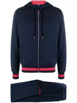 Kiton спортивный костюм с вышитым логотипом, синий