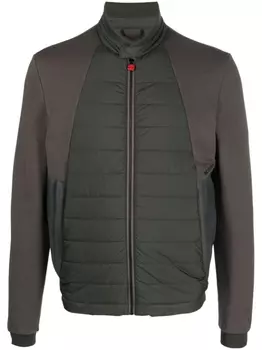 Kiton стеганая куртка Blouson на молнии, зеленый